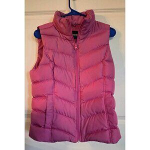 Lands End Pink women's puffer vest polyester Size small (6-8) RN62830